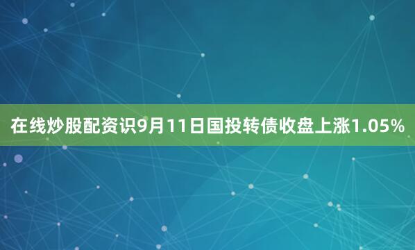 在线炒股配资识9月11日国投转债收盘上涨1.05%