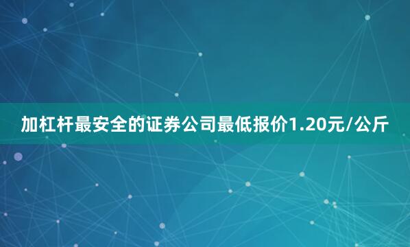 加杠杆最安全的证券公司最低报价1.20元/公斤